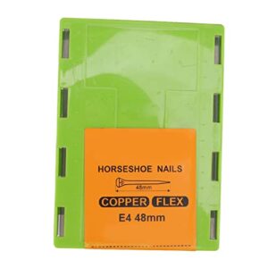 Jopwkuin Horseshoe Nails, Shoeing Nails Copper Plating Proper Stiffness 250Pcs Strict Roll Down for Livestock Farm(E4 48mm/1.89in)