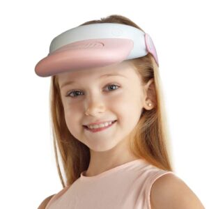 snawowo sun visors hat with fan for kids, hands free bladeless hat fan for travel theme park beach zoo, usb rechargeable 3 speed fan cap uv protection, summer newly gifts for children (pink)
