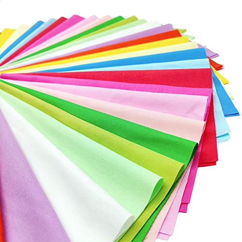 56 Pcs 9.84"x9.84" Multicolor Cotton Fabric Bundle Squares for Quilting Sewing Patchwork Scraps DIY Crafting.