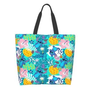 stitch tote bag,large shoulder bag casual reusable handbag for women sling bag shopping grocery work