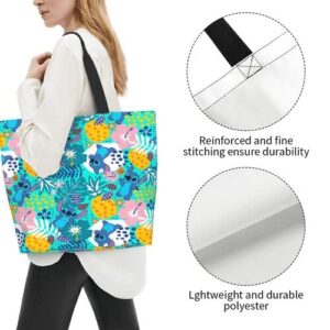 Stitch Tote Bag,Large Shoulder Bag Casual Reusable Handbag For Women Sling Bag Shopping Grocery Work