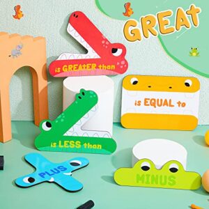 Flutesan 5 Pack Math Sign Magnetic Teacher Tools, Greater Than and Less Than, Plus, Minus, Equal to, Animal Math Magnets for Teacher School Classroom Supplies, Help Kids to Learn and Understand Math