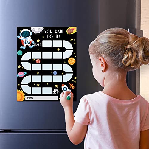 Astronaut Magnetic Dry Erase Chore Chart for Kids, Astronaut Task Reward Chore Behavior Chart -Magnetic Chore Chart for Kids Multiple Kids- Good Behavior Chart for Kids at Home 8 x 10 inch