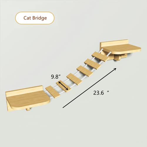 SHENGOCASE Solid Wood Wall Mounted Carpet-Covered Cat Shelves, Cat Wall Furnitures, Floating Shelves, Cat Wall Scratching Post, Cat Steps, Cat Stairs, Cat Perch