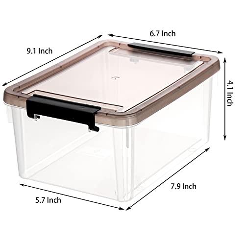 Nicunom 8 Packs Small Storage Bins with Lids, 3.2 QT Clear Storage Latch Box Plastic Storage Bins Stackable Storage Containers for Organizing