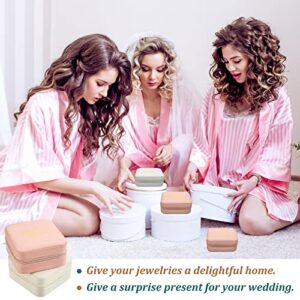 Hotop 8 Pcs Bridesmaid Proposal Box Wedding Gifts Portable Jewelry Mini Travel Jewellery Organizer for Rings Earrings Necklaces, Bachelorette Party Favors (Hotop-JES97)