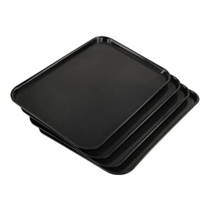 Teyyvn 4-Pack Plastic Tray, Large Boot Tray, 25.35" X 17.63", Black