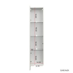 SSLine Modern LED Display Cabinet with Door and 4 Glass Shelves 67" Tall Curio Storage Cabinet Bookcase with LED Light Stylish White Wood Utility Locker Cabinet for Home Office