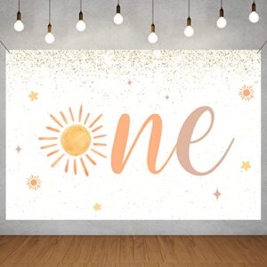 first trip around the sun decoration- boho sun one backdrop decoration,1st birthday sun photo props background banner for baby girl boys' baby shower-5×3ft