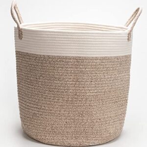 large woven storage basket, woven baby laundry basket, woven cotton storage basket for closet rack, blanket basket, toy basket, quilt pad laundry basket