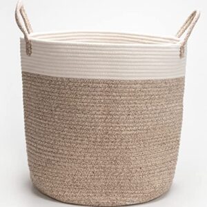 Large Woven Storage Basket, Woven Baby Laundry Basket, Woven Cotton Storage Basket for Closet Rack, Blanket Basket, Toy Basket, Quilt Pad Laundry Basket