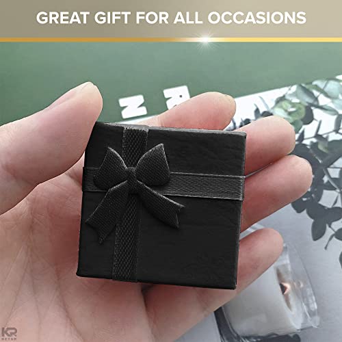 Black Ring Box for Wedding Ceremony - 24Pcs Small Jewelry Box Ring Holder Earrings Box Small Square Ring Boxes for Jewelry Gift - Birthday Earring Gift Box Engagement Ring Box Hard Jewelry Travel Case