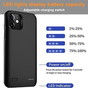 HUGUODONG Battery Case iPhone 12 Mini(5.4 inch), Large Capacity 8200mAh Ultra-Thin Portable 2-in-1 Charging and Protection case,Compatible with Mini Extended Charger -Black
