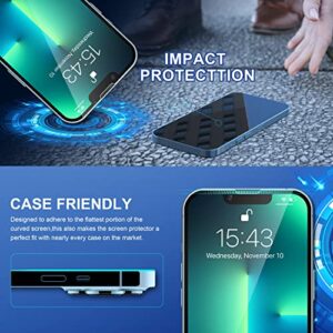 ImpactStrong Shatterproof Tempered Glass Screen Protector for iPhone 14 Plus/iPhone 13 Pro Max [Bubble Free] [9H Hardness] [Full Coverage] Case Friendly, 6.7 Inch (3-Pack)