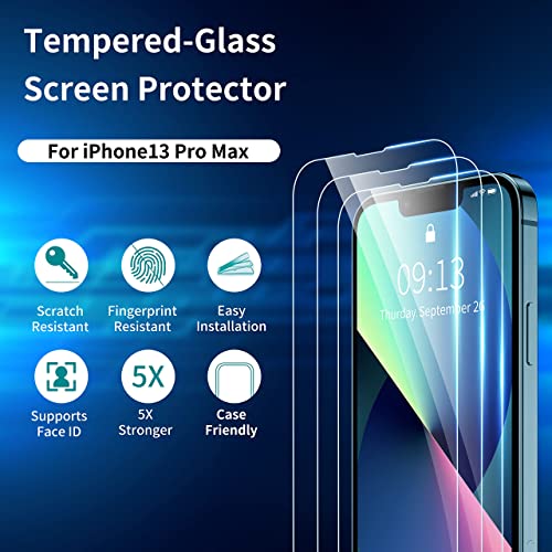 ImpactStrong Shatterproof Tempered Glass Screen Protector for iPhone 14 Plus/iPhone 13 Pro Max [Bubble Free] [9H Hardness] [Full Coverage] Case Friendly, 6.7 Inch (3-Pack)