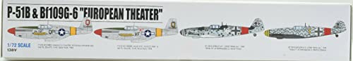 Premium Hobbies P-51B & Bf109 G-6 "European Theater" 1:72 Plastic Model Airplane Kit Twin Pack 138V