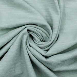 texco inc solid slub spandex jersey knit cotton blend/apparel diy fabric, greenish 1 yard