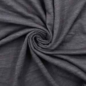 texco inc solid slub spandex jersey knit cotton blend/apparel diy fabric, gray 1 yard