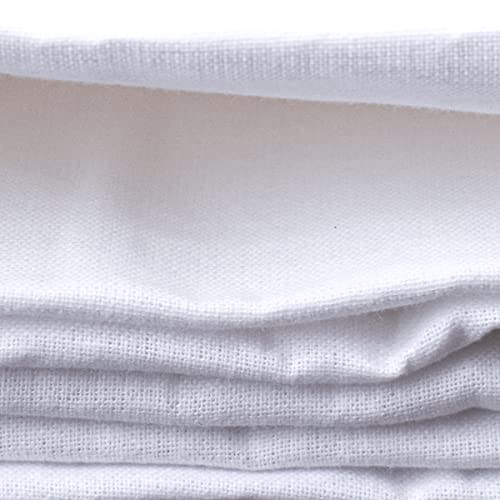 100% Cotton Muslin White Fabric - 59in Wide X 3yds Long (Medium Weight)