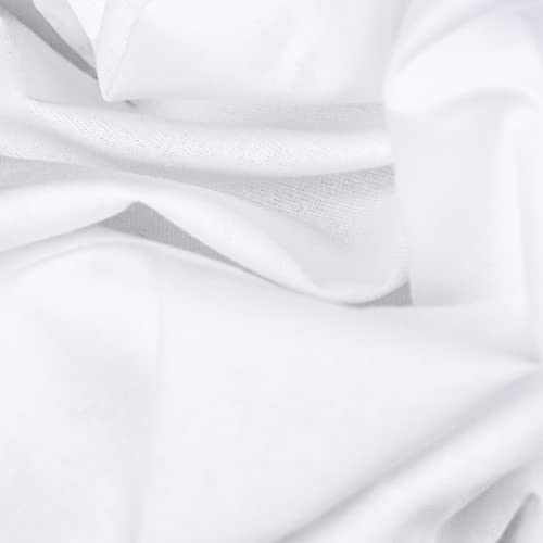 100% Cotton Muslin White Fabric - 59in Wide X 3yds Long (Medium Weight)