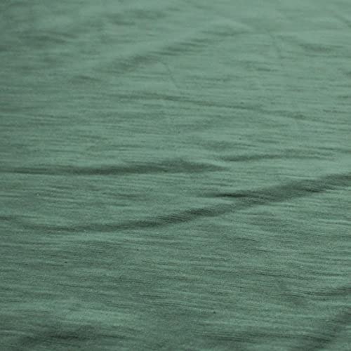 Texco Inc Solid Slub Spandex Jersey Knit Cotton Blend/Apparel DIY Fabric, Green D 1 Yard