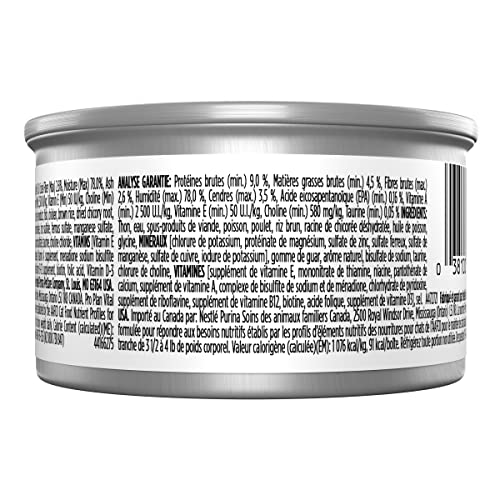 Purina Pro Plan Vital Systems Tuna Entree Wet Cat Food Pate 4-in-1 Brain, Kidney, Digestive and Immune Formula - (24) 3 oz. Cans