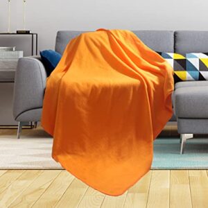 pasanfo fleece throw blanket lightweight fleece throw cozy soft pet friendly fleece blanket for sofa,couch 50 x 60 inches(orange color)