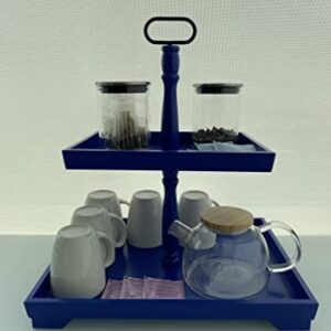 Nimbus Industries LLC Royal Blue Rectangular Two-Tiered Tray with Handle