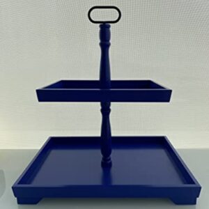 Nimbus Industries LLC Royal Blue Rectangular Two-Tiered Tray with Handle