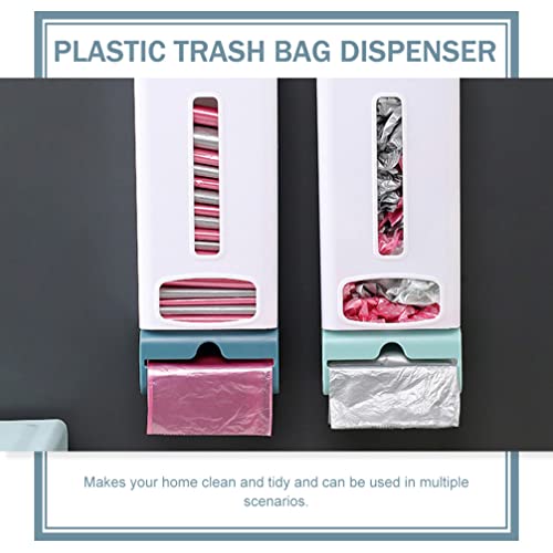 Trash Bag Holder Garbage Bag Dispenser Wall Trash Bag Organizer Wall Garbage Bag Storage Box Wall Mount Carrier Bag Dispenser Recycling Grocery Pocket Containers for Kitchen Bathroom