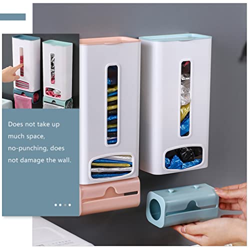 Trash Bag Holder Garbage Bag Dispenser Wall Trash Bag Organizer Wall Garbage Bag Storage Box Wall Mount Carrier Bag Dispenser Recycling Grocery Pocket Containers for Kitchen Bathroom