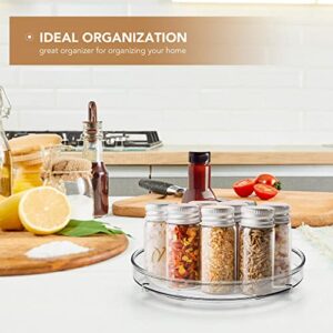 Ravinte Turntable Lazy Susan Organizer - 360° Rotating Round Clear Lazy Susan Organizer for Storage - 9 Inch 1 Pack Acrylic Spinning Lazy Susan for Dinning Table, Fridge, Cabinet, Pantry, Countertop