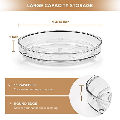 Ravinte Turntable Lazy Susan Organizer - 360° Rotating Round Clear Lazy Susan Organizer for Storage - 9 Inch 1 Pack Acrylic Spinning Lazy Susan for Dinning Table, Fridge, Cabinet, Pantry, Countertop