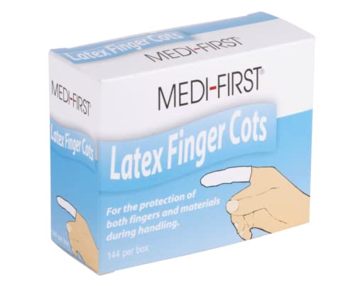 Medi-First Latex Finger Cots, Natural, Medium, 144 Count, (2 PACK)