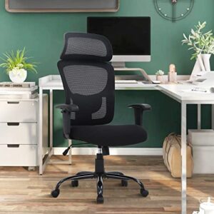 ergonomic office chair, 400lbs height adjustable computer desk chair with adjustable sponge lumbar support, big and large mesh executive chair for home office adult use