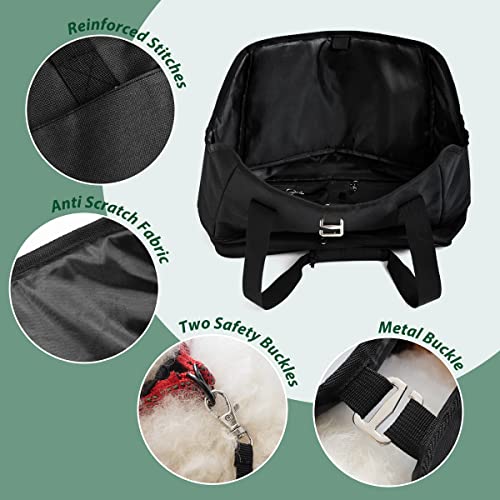 FURHAB Expandable Dog Carrier Purse Cat Soft-Sided Carriers Bag for Small Puppy Medium Kitten with Pockets Portable Stylish Pet Travel Handbag with Safety Tether Multipurpose Tote Bag, Black