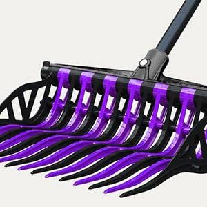 Noble Equestrian Adjustable Wave Fork for Muck, Manure, & Heavy Duty Farm Work, Black