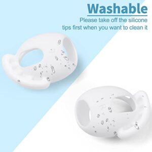 ELOVEN Cover for Airpods 3 Ear Tips Case Anti-Slip in-Ear Earhook Anti Scratch Eartips Skin Friendly Cover Soft Silicone Protective Ear Tips Earpads Accessories Compatible with AirPods 3 2021 White