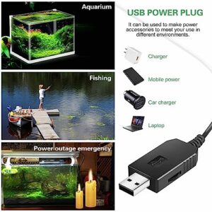 Mini Aquarium Air Pump,USB air Pump for 5 Gallon Aquarium Decorations Adjustable Fish Tank Aerator Includes Aquarium Oxygen Tube + Air Stones, Convenient Battery Aquarium air Pump