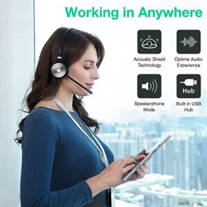 Yealink WH62 Wireless Headset with EHS60 Adapter DECT Headset with Microphone Teams Zoom Certified Noise Canceling Mic Compatible for Cisco Avaya Poly Grandstream Desk Phone IP VoIP Phones SIP Phones