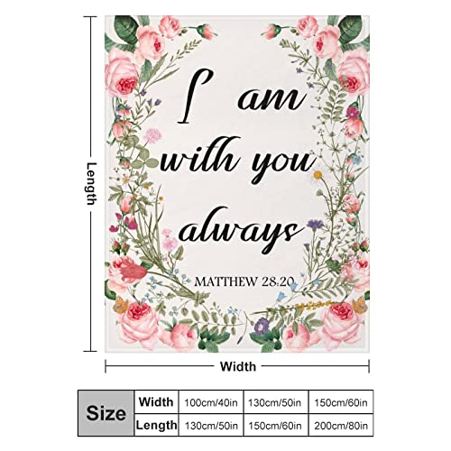 Bible Verse Scripture Blanket with Inspirational Thoughts and Prayers- Religious Christian Catholic Gifts Sunflower Rose Poetry Print Throw Blankets Gifts for Women Men 60"X50"