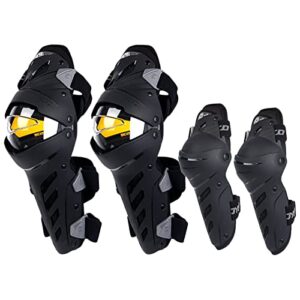 scoyco 4pcs motorcycle knee shin guards anti-slip ce armored elbow guard pads powersport protection motocross racing protective gear for moto cycling