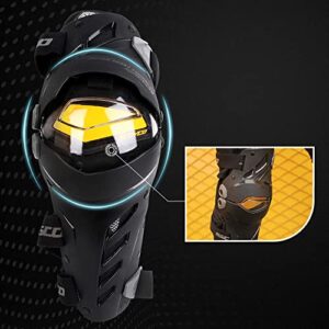 Scoyco 4pcs Motorcycle Knee Shin Guards Anti-slip CE Armored Elbow Guard Pads Powersport Protection Motocross Racing Protective Gear for Moto Cycling