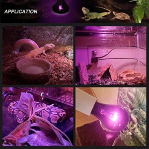 100W Night Heat Lamp Infrared Heating Light, Moonlight Bulb Reptile Heat Lamp UVA Basking Spot Light for Reptile and Amphibian - Lizard Tortoise Snake Chameleon Spider-4 Pack