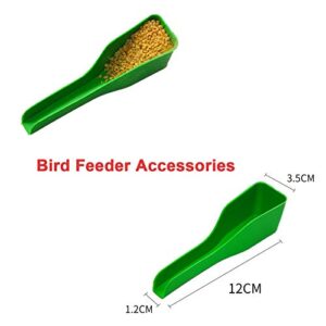 Lucky Interests 4 pcs Bird Feeding Dish Cups, Three Sizes Parrot Stainless Steel Food Bowl Bird Cage Water Feeder with Clamp Holder for Parrots Cockatiel Budgies Lovebird Parakeet with 4 Bird Spoon