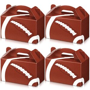24 pcs football party treat boxes team favor box with handle football party supplies football theme gift box snack candy goodie boxes for football sports theme birthday party supplies gift giving