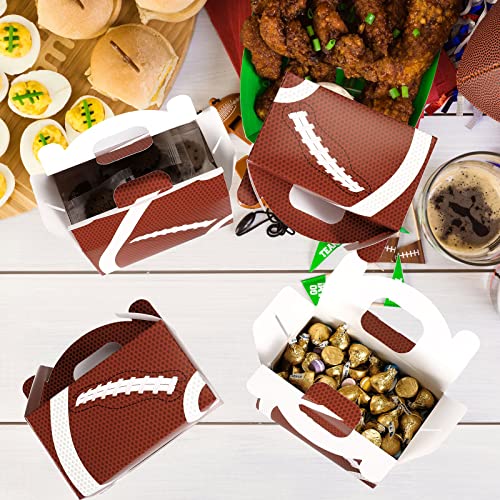 24 Pcs Football Party Treat Boxes Team Favor Box with Handle Football Party Supplies Football Theme Gift Box Snack Candy Goodie Boxes for Football Sports Theme Birthday Party Supplies Gift Giving