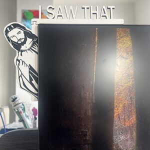 Jesus I SAW THAT Funny Home Decor Door Sitter Wood Frame Corner Decoration for Mirror Cabinet Chair Drawer Furniture (Black/Left)