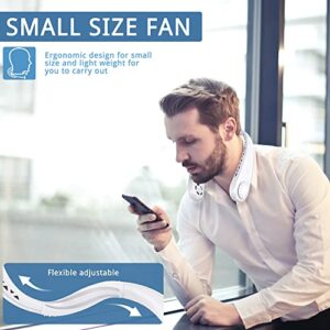 Peiyuu Portable Neck Fan,Wearable Hands Free Fan, Quiet Design 3 Speed Fan,Bladeless,Rechargeable, Lightweight,Headphone Design,4002 mAh Battery USB Powered Desk Fan-Ivory