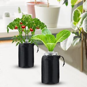 12Pcs Kratky Blackout Sleeves for Ball Mason Jars 32 Oz, Black Wide Mouth Mason Jar Grow Cover, Hydroponic Container Sheath, Sprouting Jars Sleeves for Help Plants Grow Healthily of Kratky